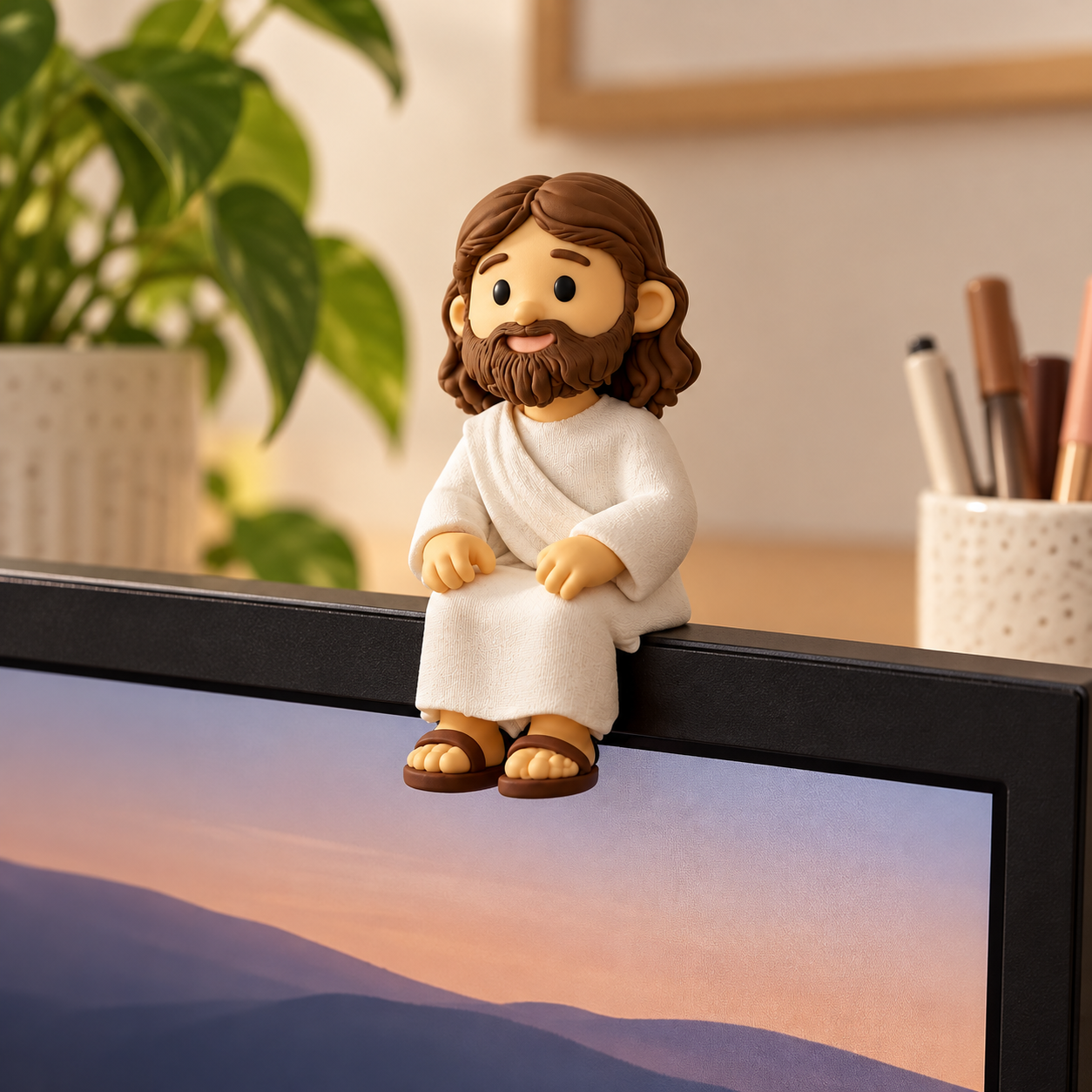 Mini Jesus Sentado Decorativo 3D