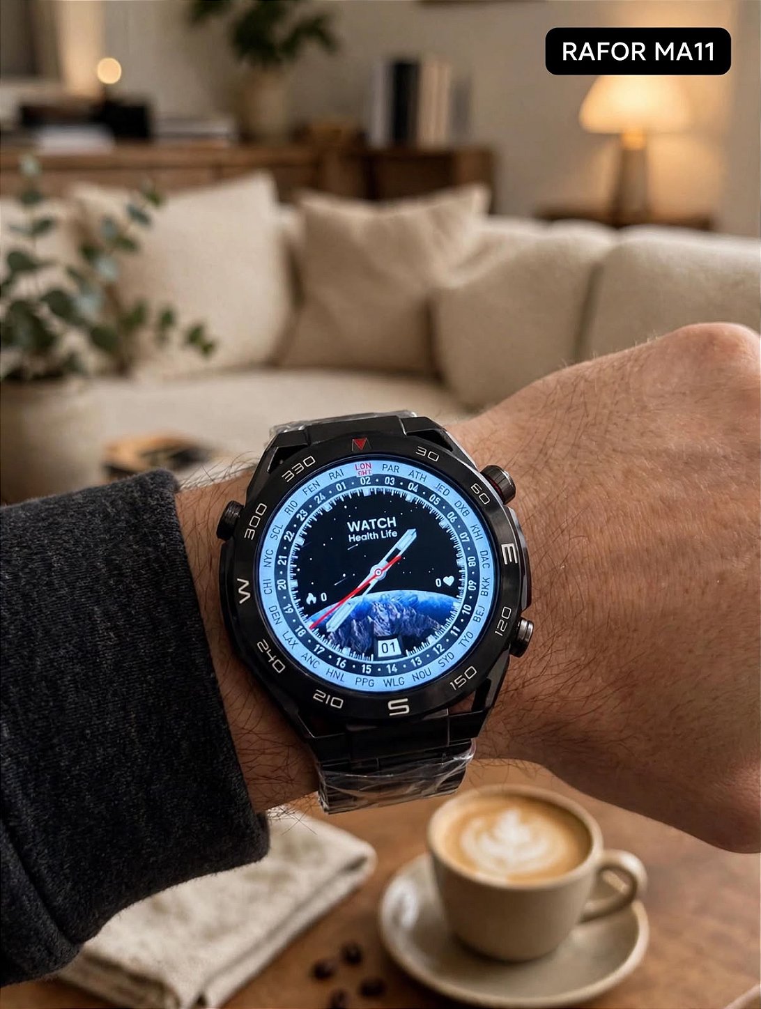 RAFOR MA11 PULSEIRA AÇO PRETO