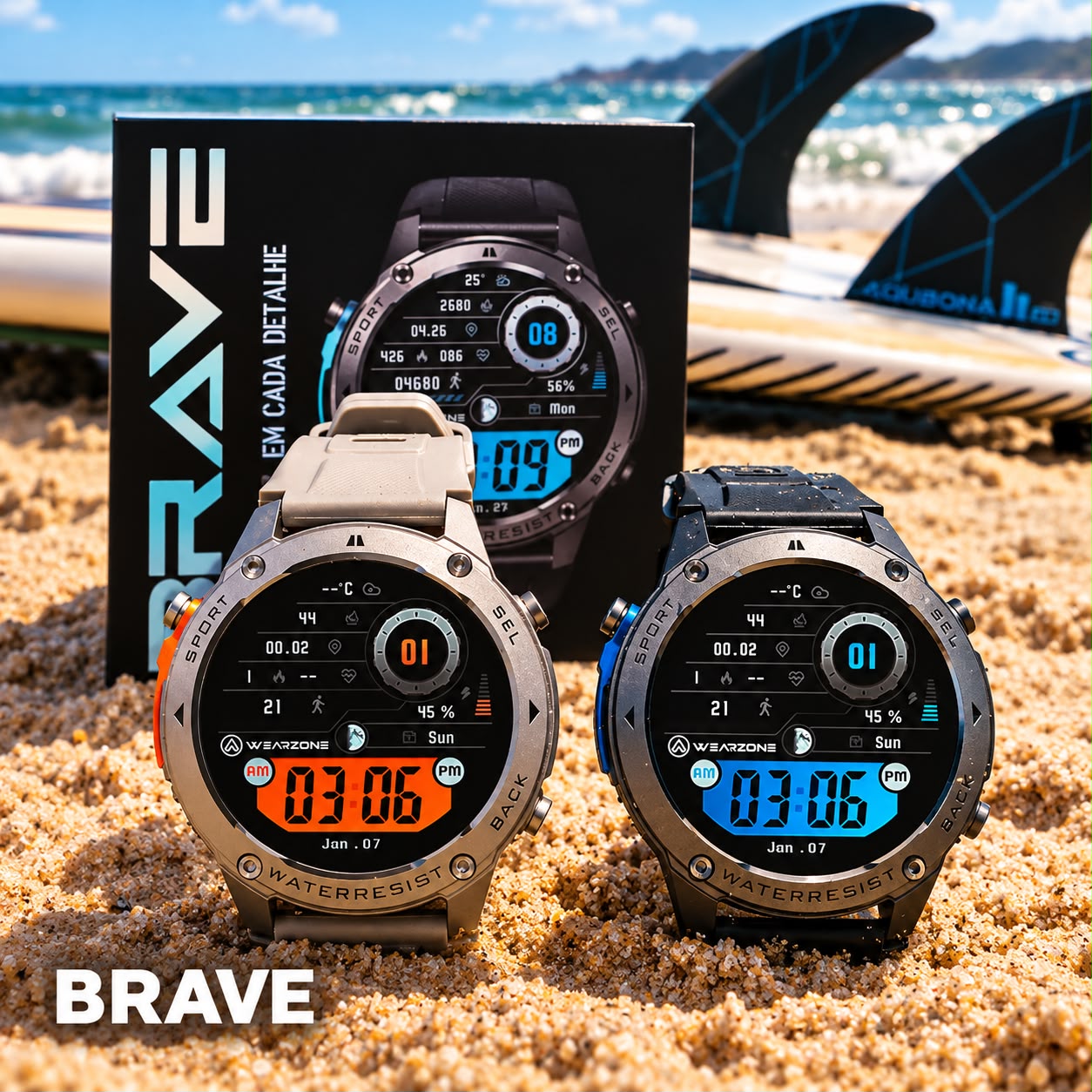 RAFOR Wearzone Brave – GPS Dupla Frequência, Tela AMOLED e Resistência Militar IP69K