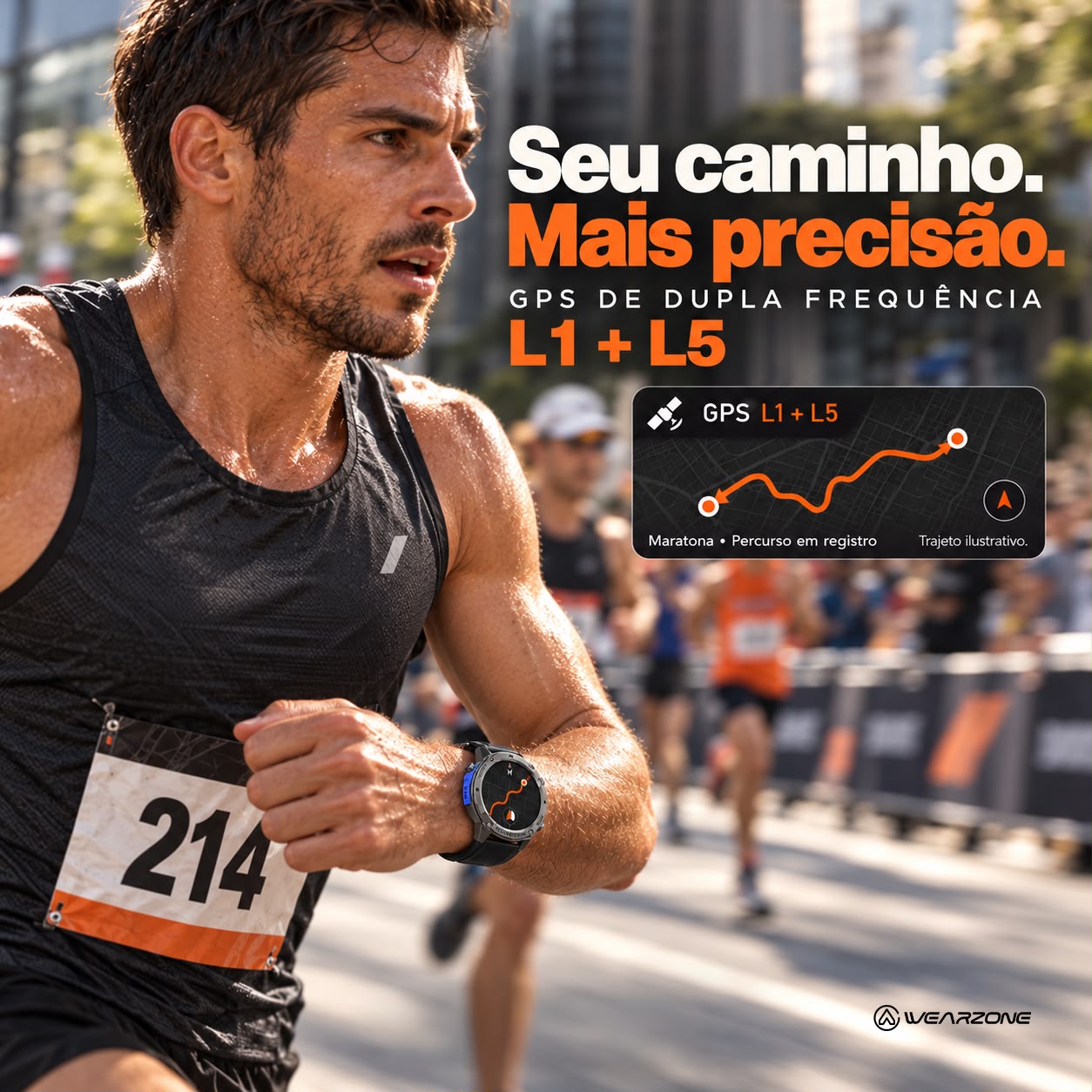 RAFOR Wearzone Brave – GPS Dupla Frequência, Tela AMOLED e Resistência Militar IP69K