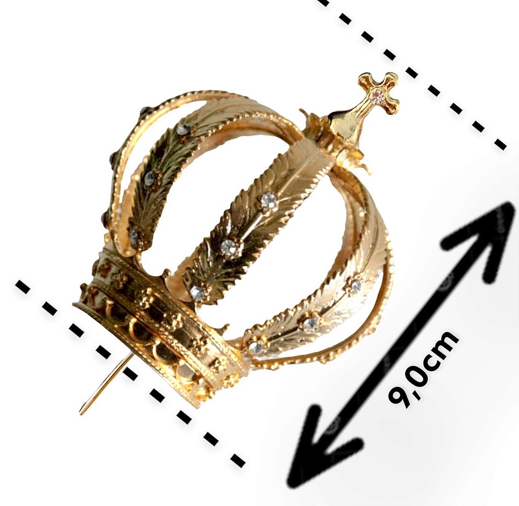 Coroa Para Imagem de 40cm A 50cm Dourada Luxo Folheada Stras