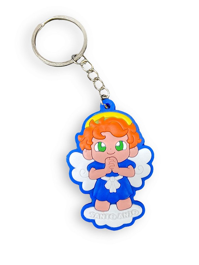 10 Chaveiros Emborrachado Santo Anjo Azul