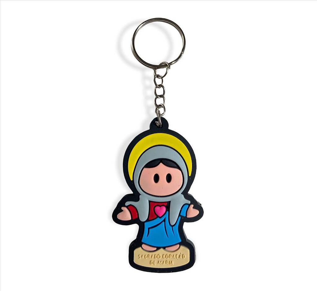 10 Chaveiros Emborrachado Imaculado Coração de Maria