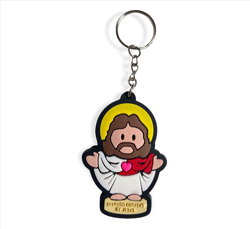 10 Chaveiros Emborrachado Sagrado Coração de Jesus