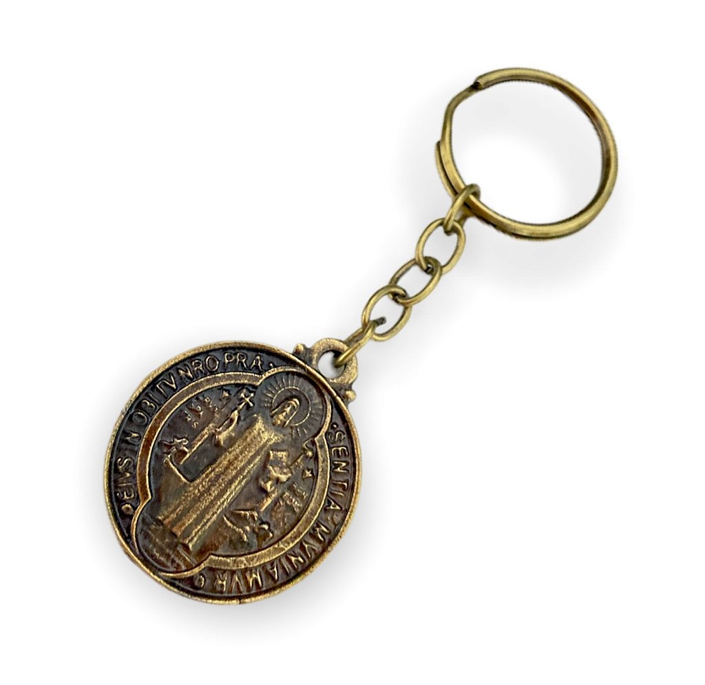 Chaveiro Medalha de São Bento Metal Zamak