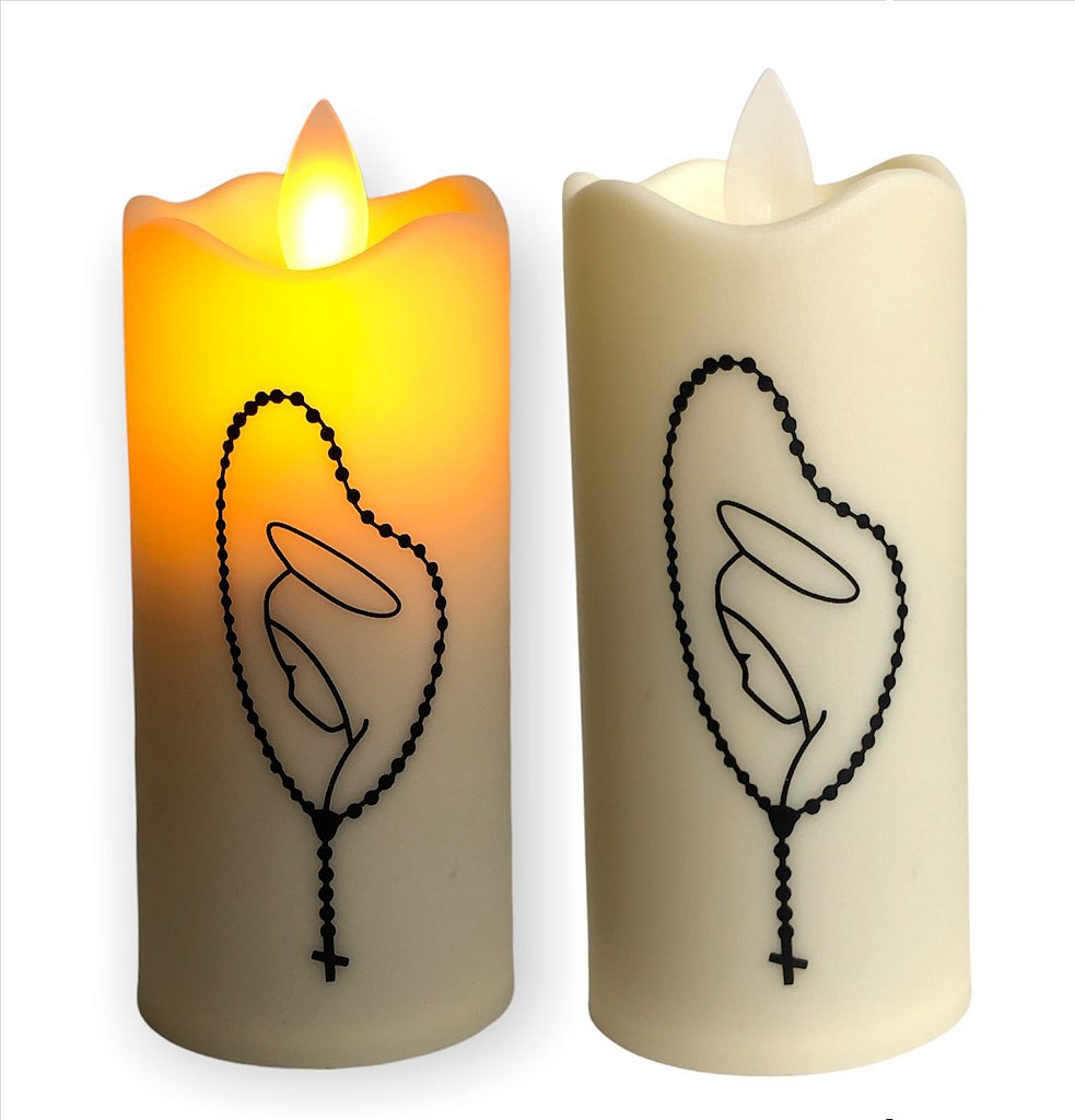 Vela Led Eletronica Nossa Senhora do Silencio + Pilha AA