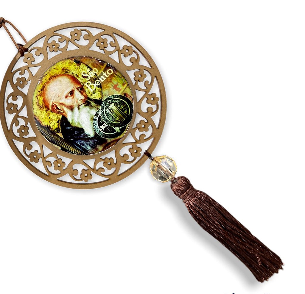 Adorno de Porta Medalha de São Bento Mandala 26cm