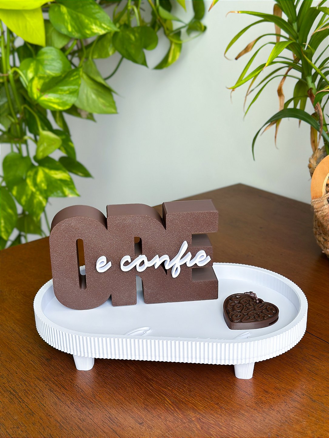 Ore e Confie Plaquinha Decorativa — Coleção Blessed