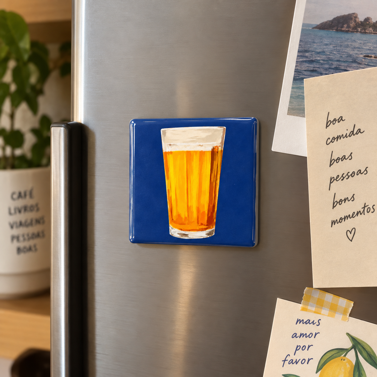 Íma de Geladeira Mini Azulejos - Cervejinha