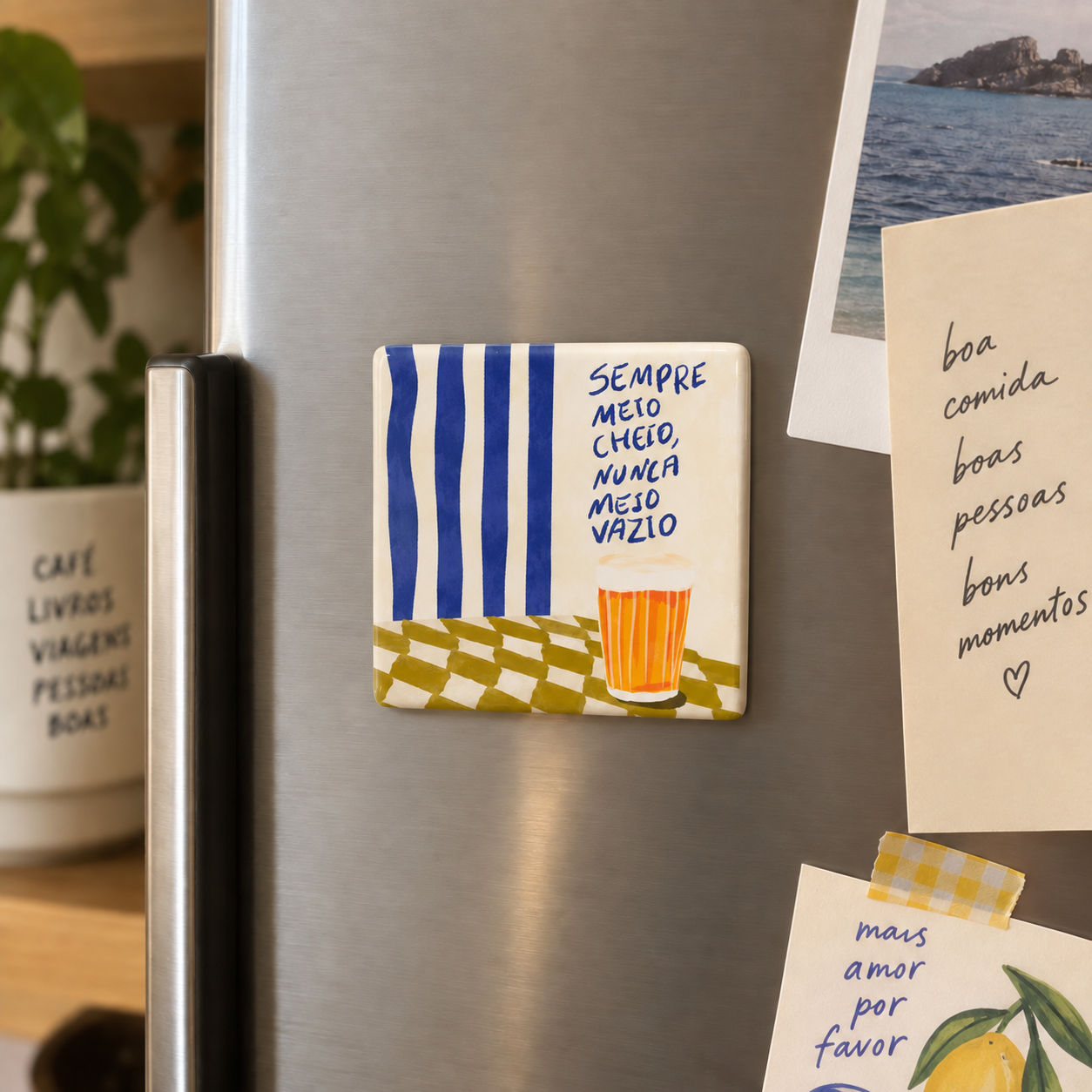 Íma de Geladeira Mini Azulejos - Cervejinha