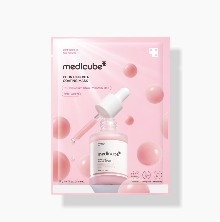 Máscara Facial Coreana Medicube PDRN Pink Vita Coating Sheet Mask