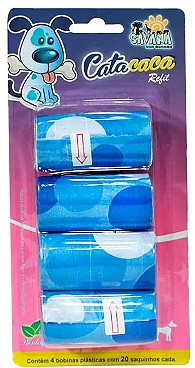 Refil Cata Caca Savana para Cães e Gatos - 4 Rolos Rosa