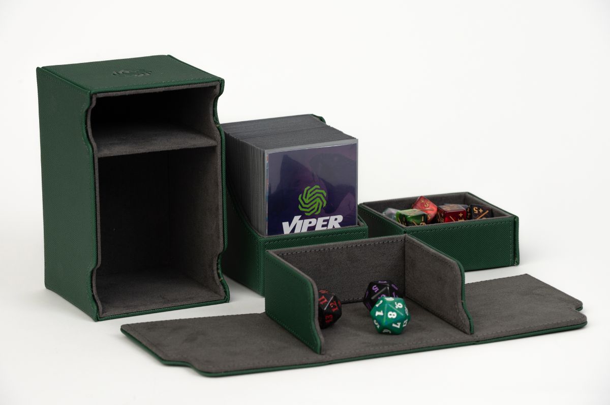 Deckbox Premium Viper 100+ Torre Verde Com Gaveta Card Game