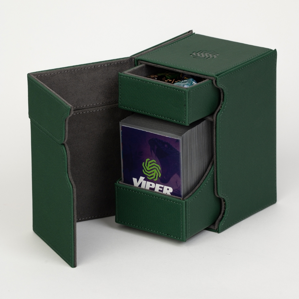 Deckbox Premium Viper 100+ Torre Verde Com Gaveta Card Game
