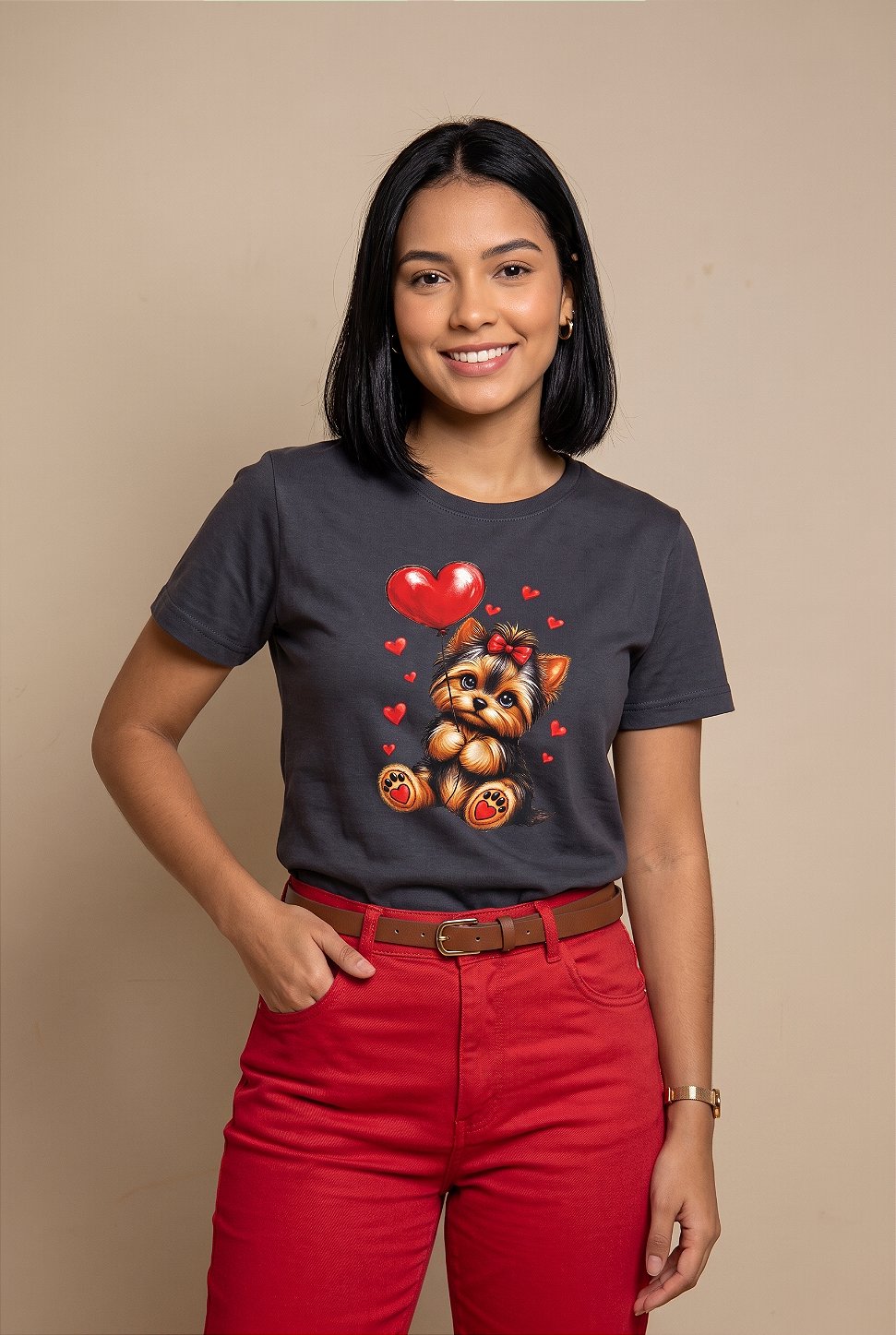 T-shirt yorkshire coração