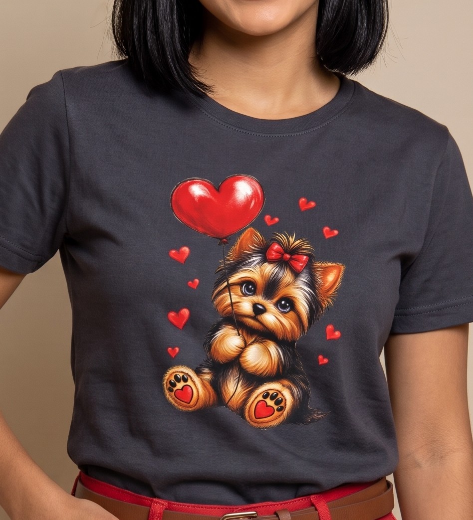 T-shirt yorkshire coração