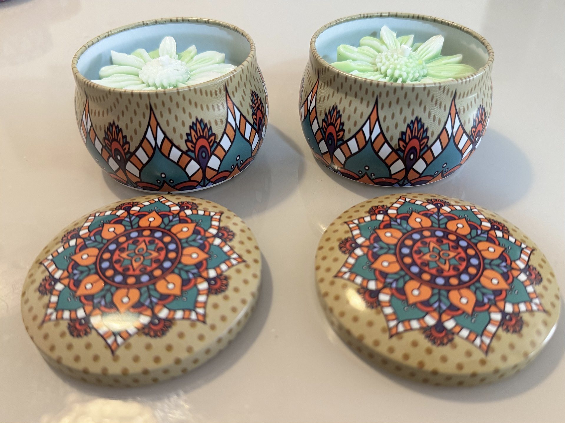 Vela decorativa cascas e folhas