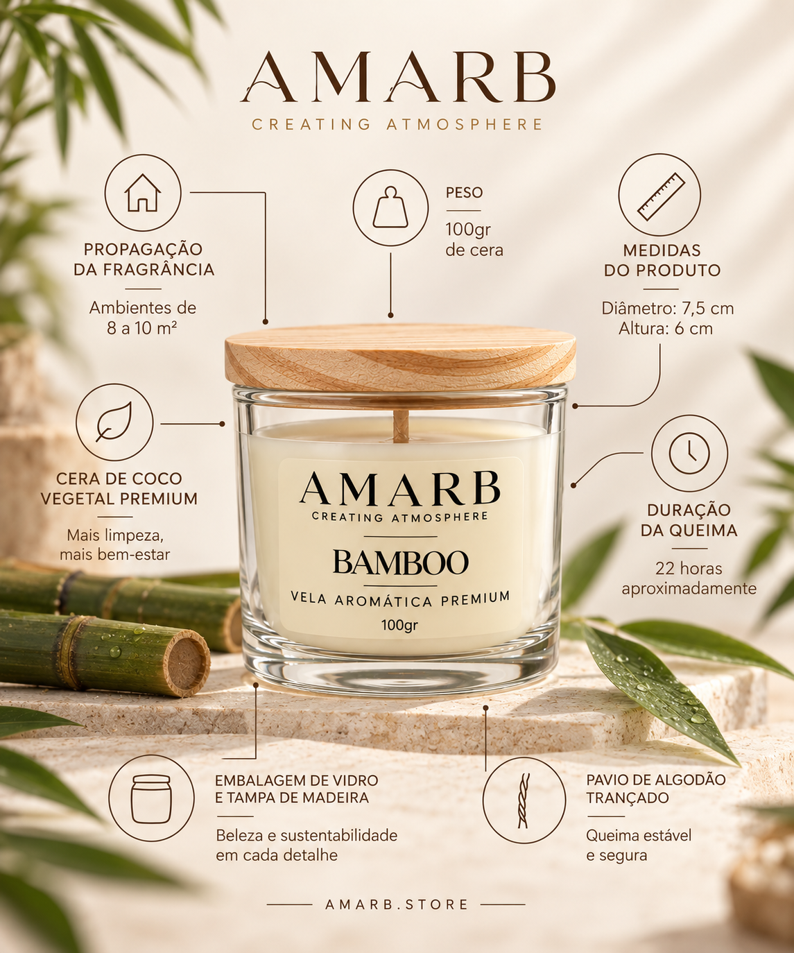 Vela Aromática Essential - Bamboo