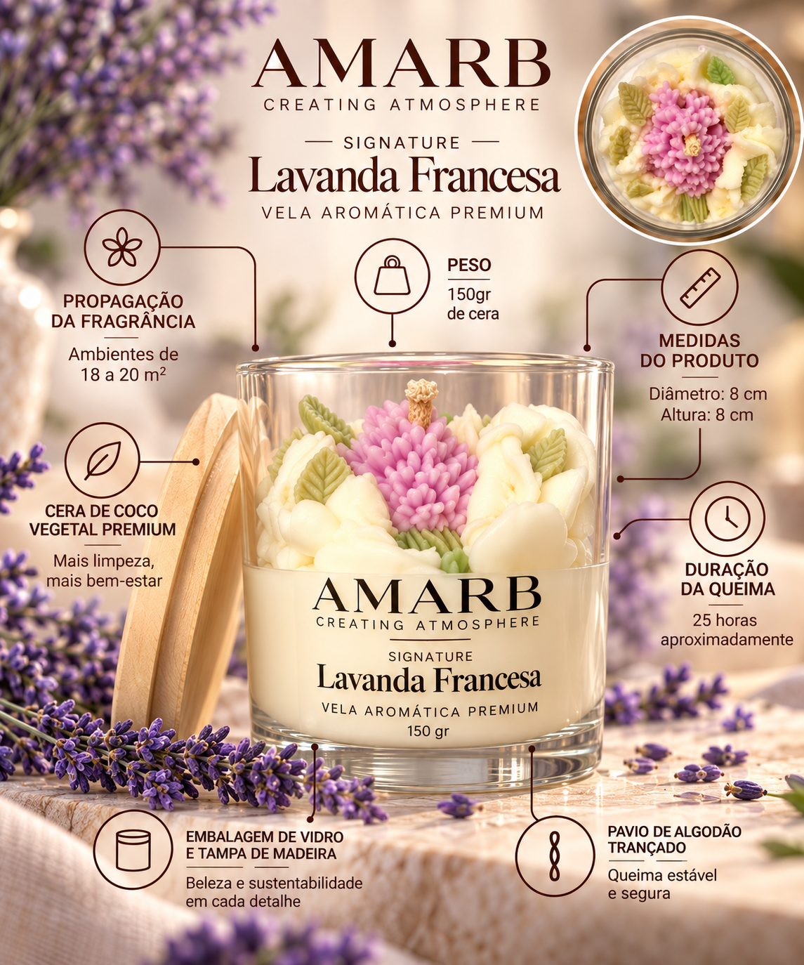 Vela Aromática Signature - Lavanda Francesa