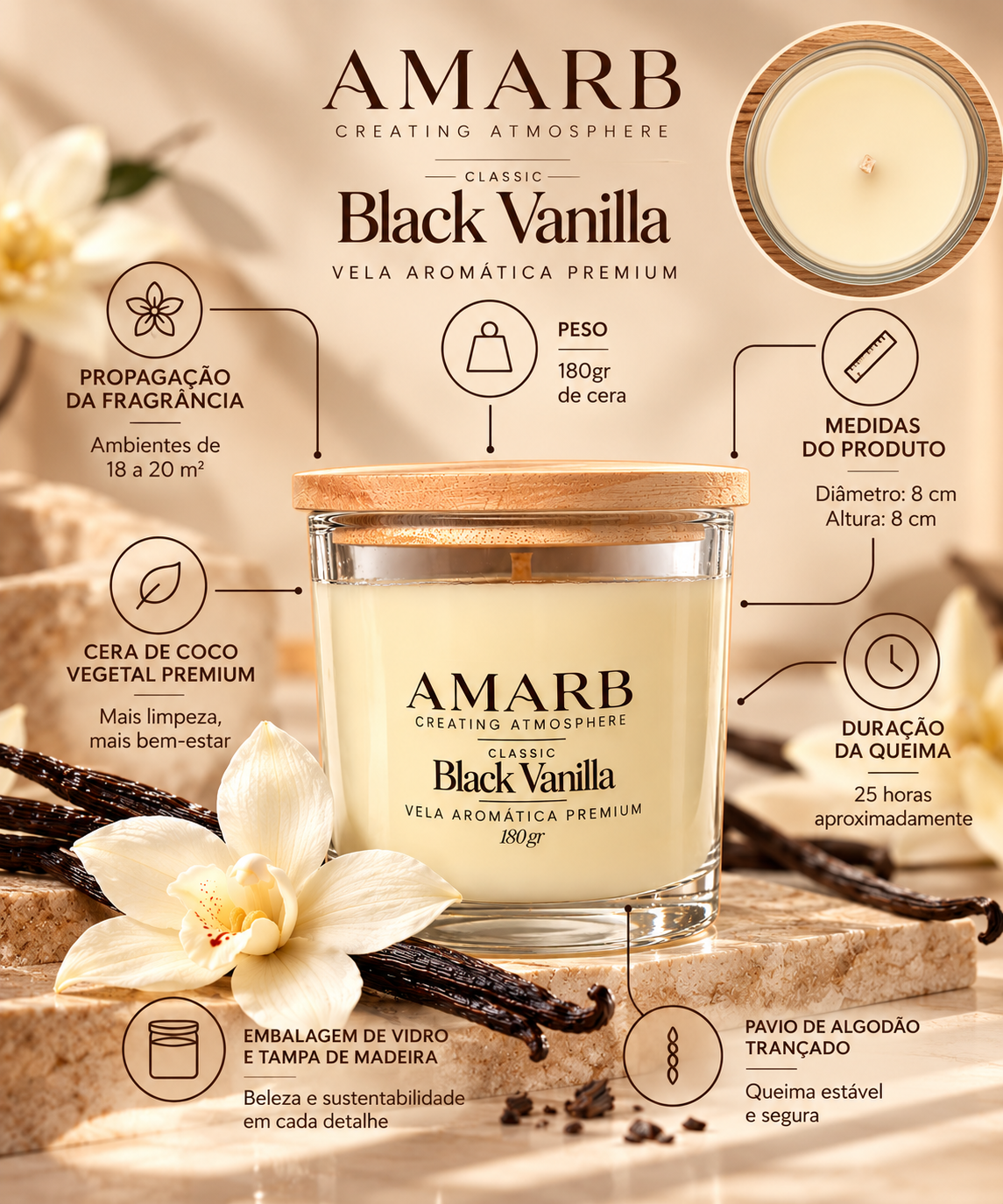 Vela Aromática Classic - Black Vanilla