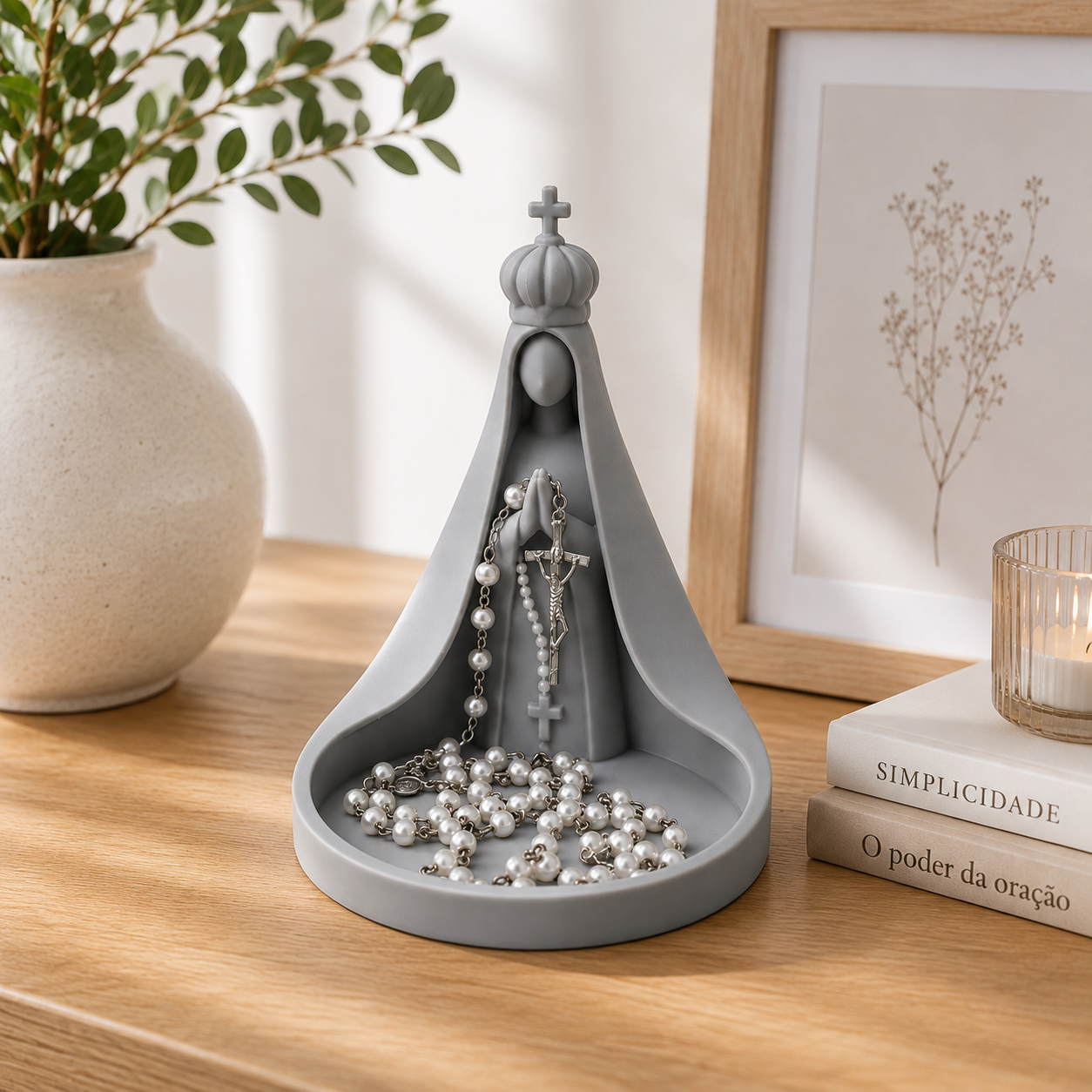 Porta Terço Nossa Senhora Imagem Católica Decorativa