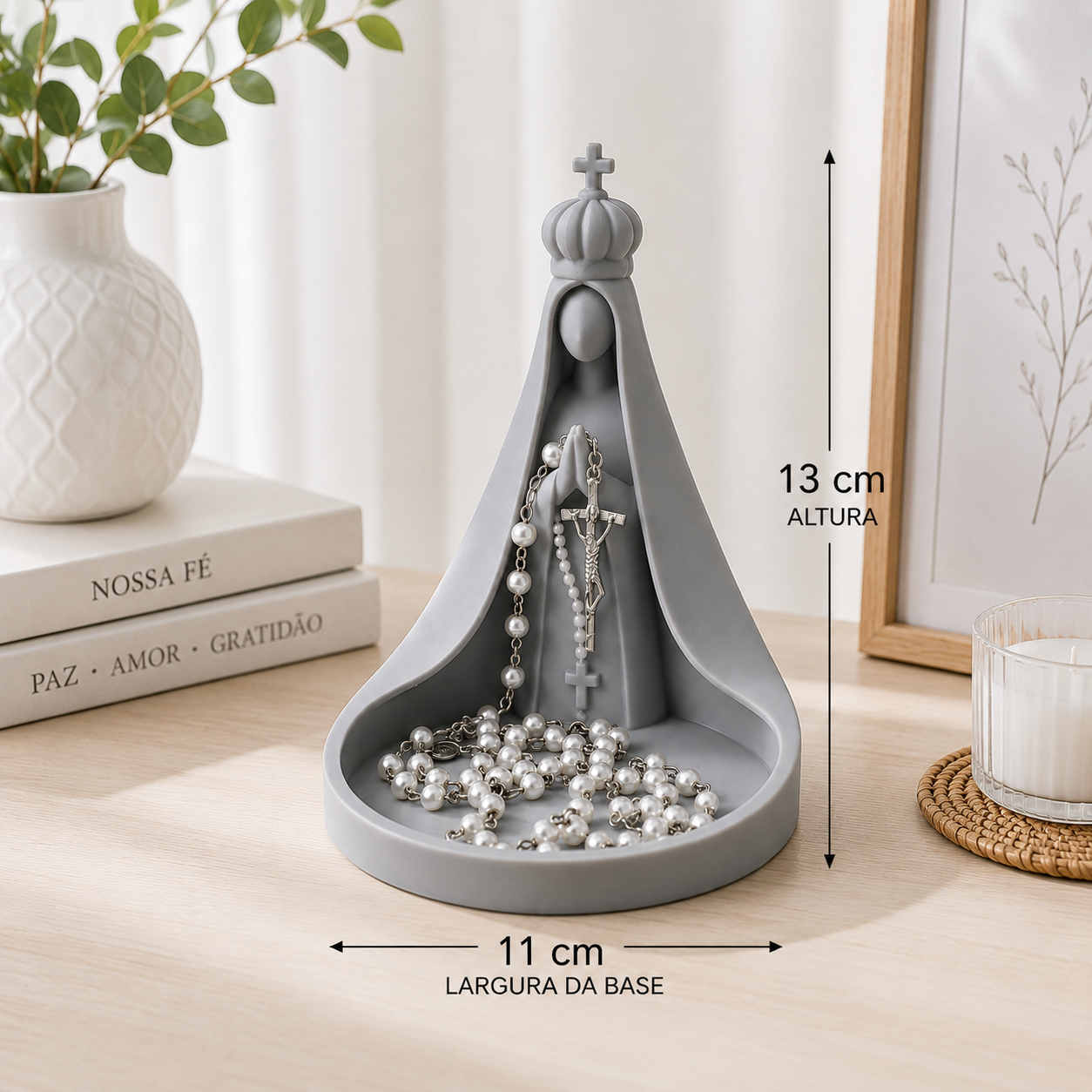 Porta Terço Nossa Senhora Imagem Católica Decorativa