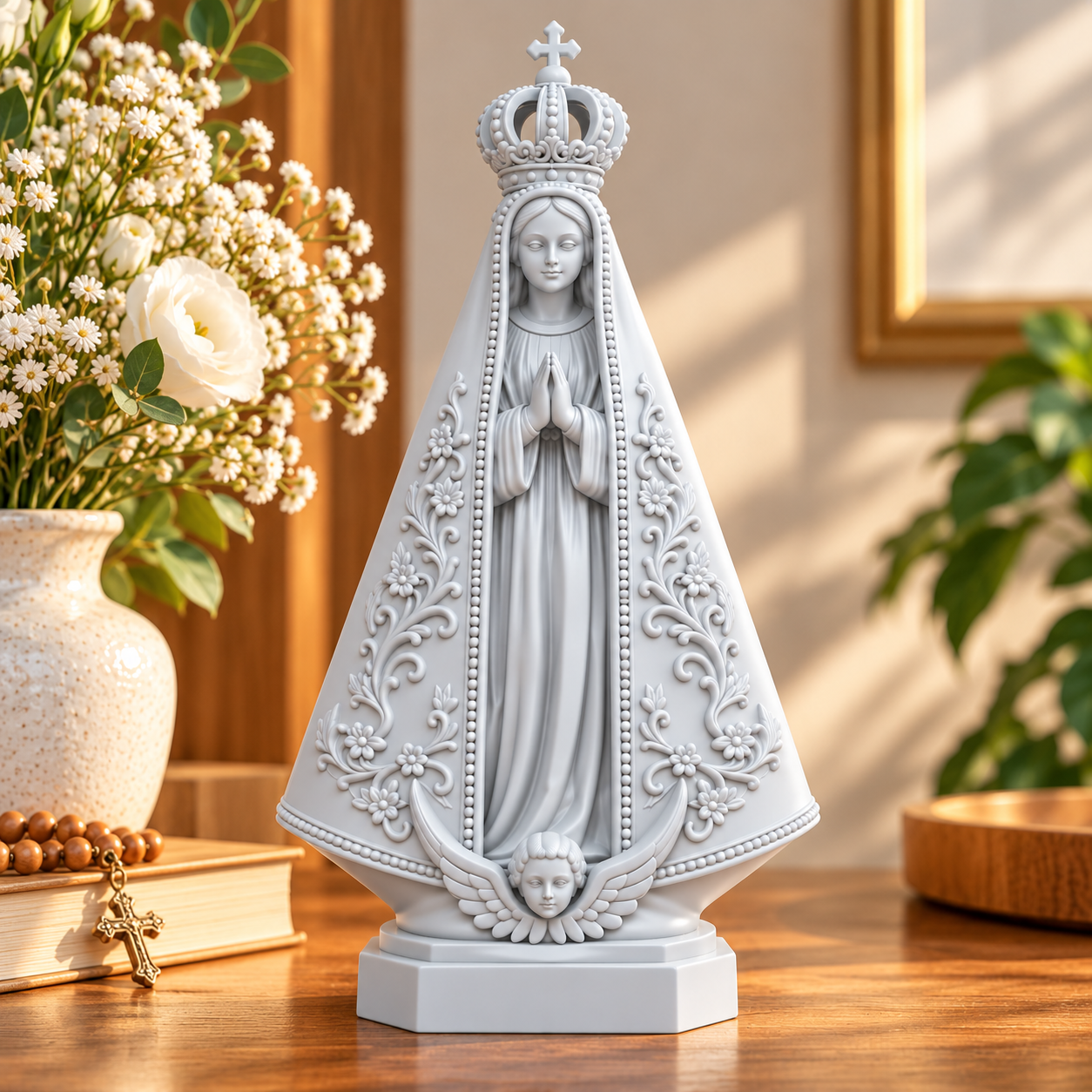 Imagem Nossa Senhora Aparecida Católica para Altar e Oratório 15cm e 20cm
