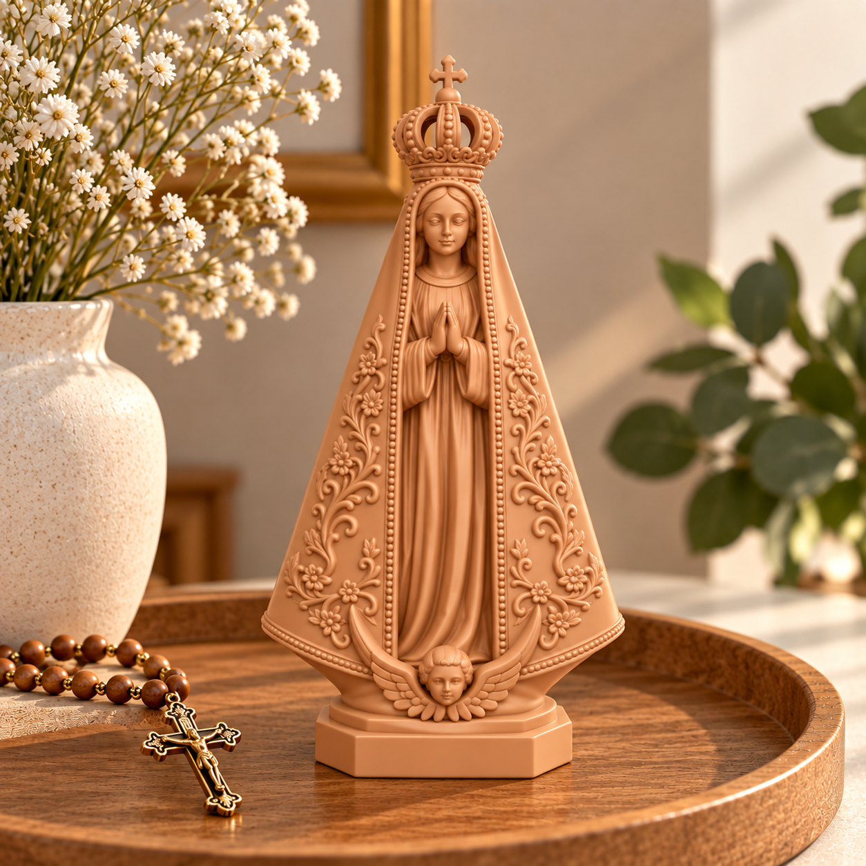 Imagem Nossa Senhora Aparecida Católica para Altar e Oratório 15cm e 20cm