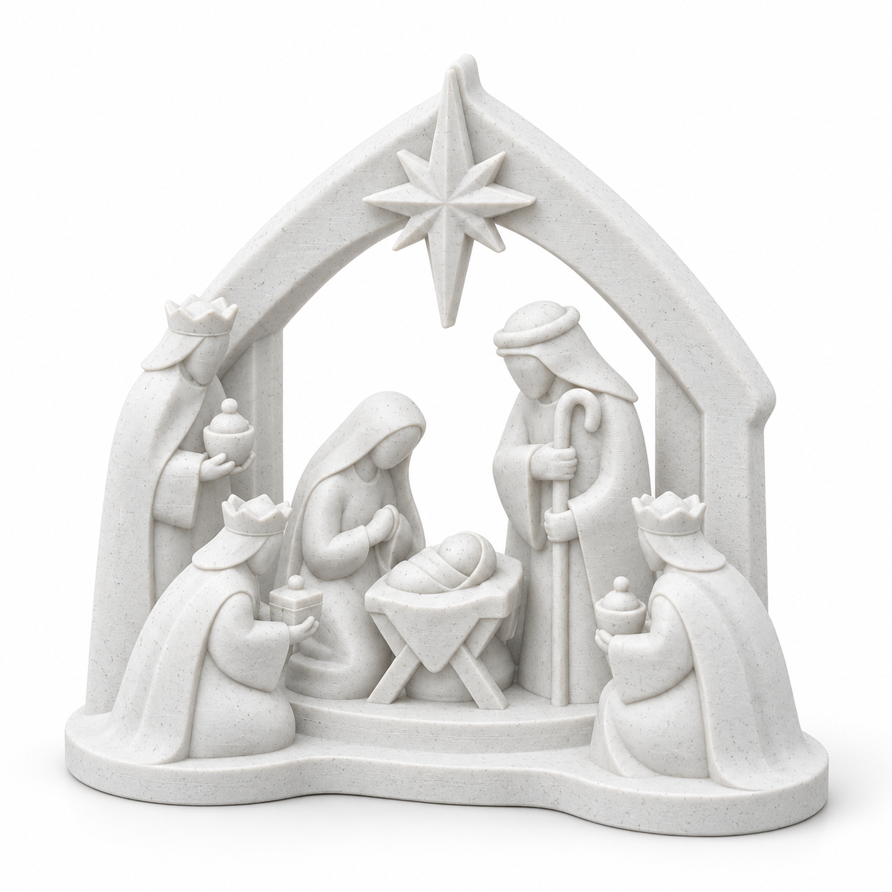 Presépio Natalino Sagrada Família 3 Reis Magos 15cm