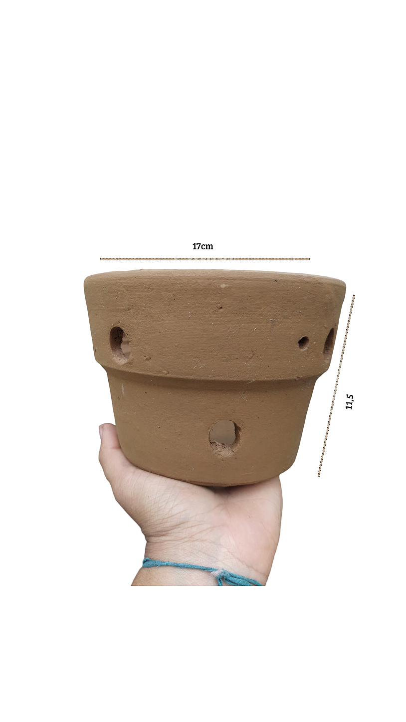 Vaso Médio de Barro para Orquídea