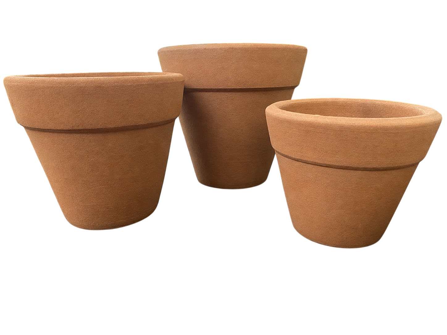 Kit 3 Vasos de Barro Terracota Natural