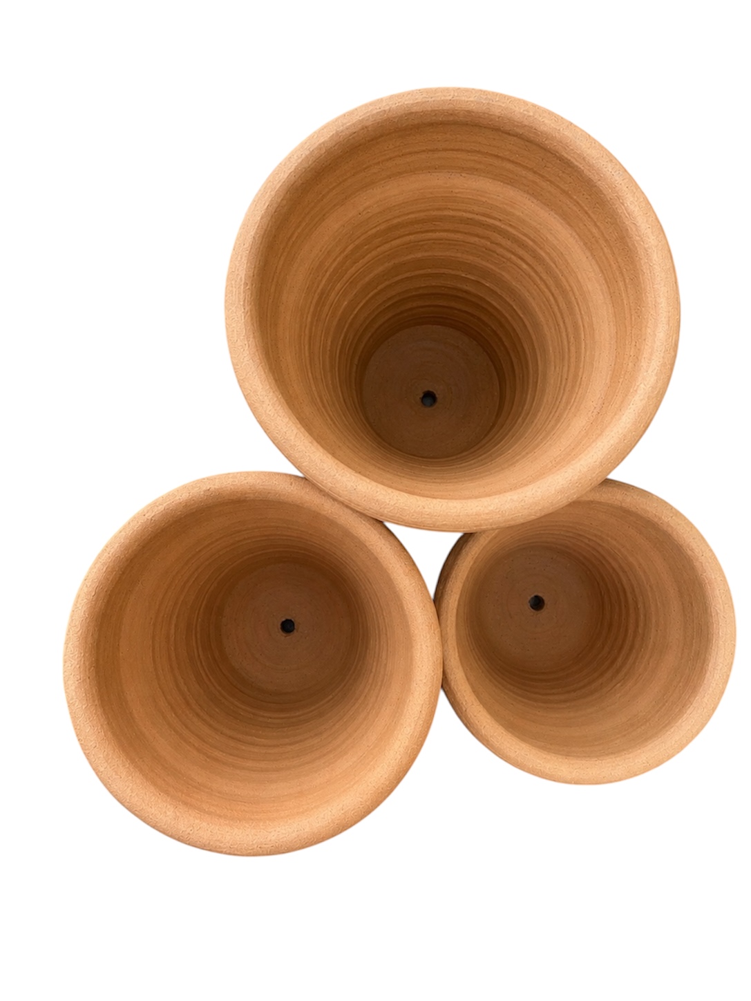 Kit 3 Vasos de Barro Terracota Natural