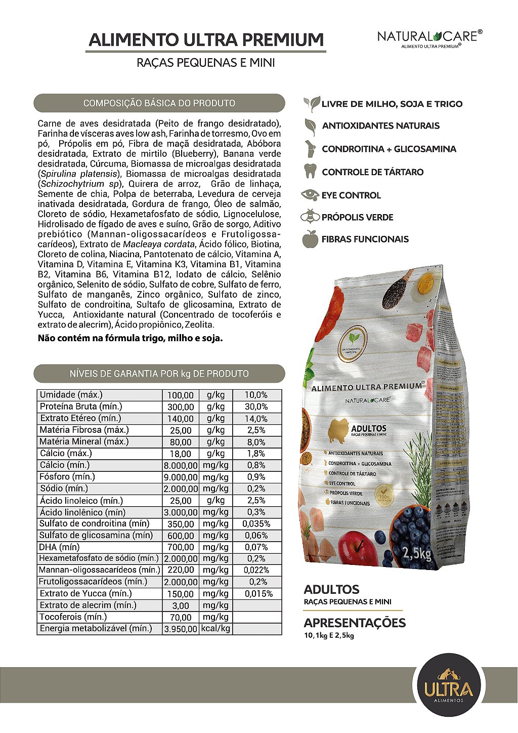 RAÇÃO NATURAL CARE ADULTOS