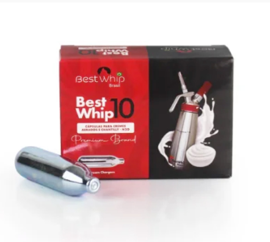 Kit Com 10 Cápsulas De Gás Para Chantilly N20 Best Whip