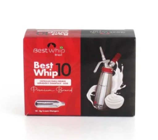 Kit Com 10 Cápsulas De Gás Para Chantilly N20 Best Whip