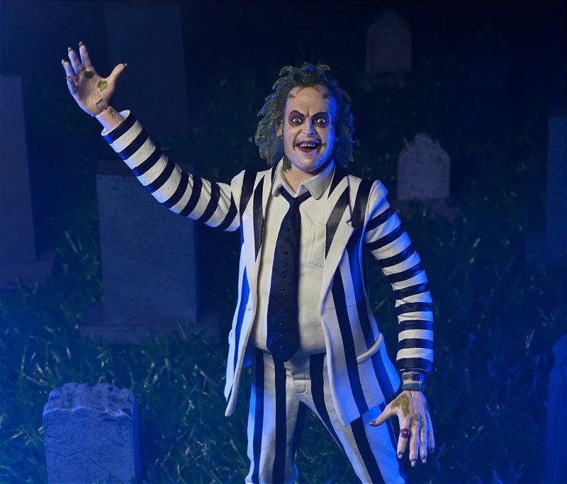 Action Figure Beetlejuice 1988 Black and White Striped Suit - Original NECA