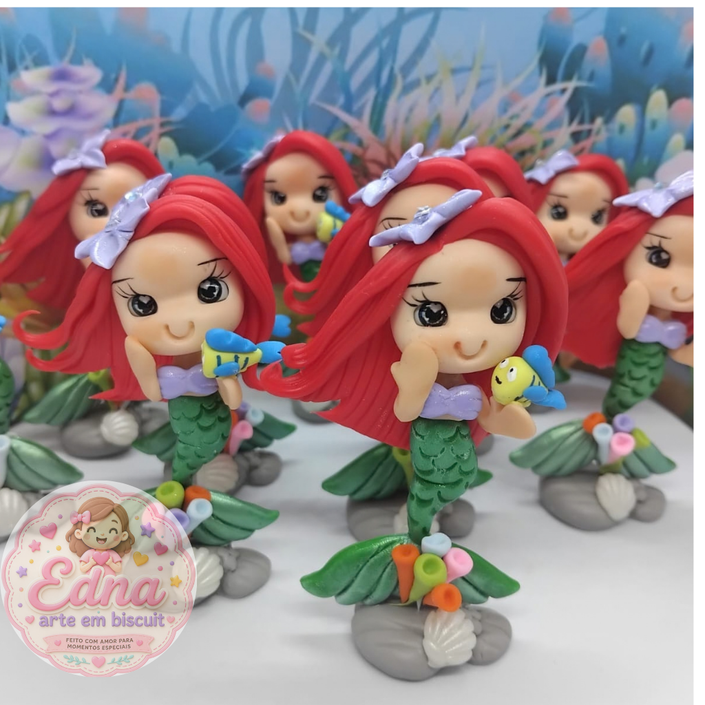 Kit 10 Apliques Sereia Ariel