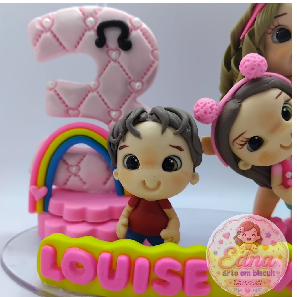 Topo de Bolo Personalizado - Anna Clara e JP