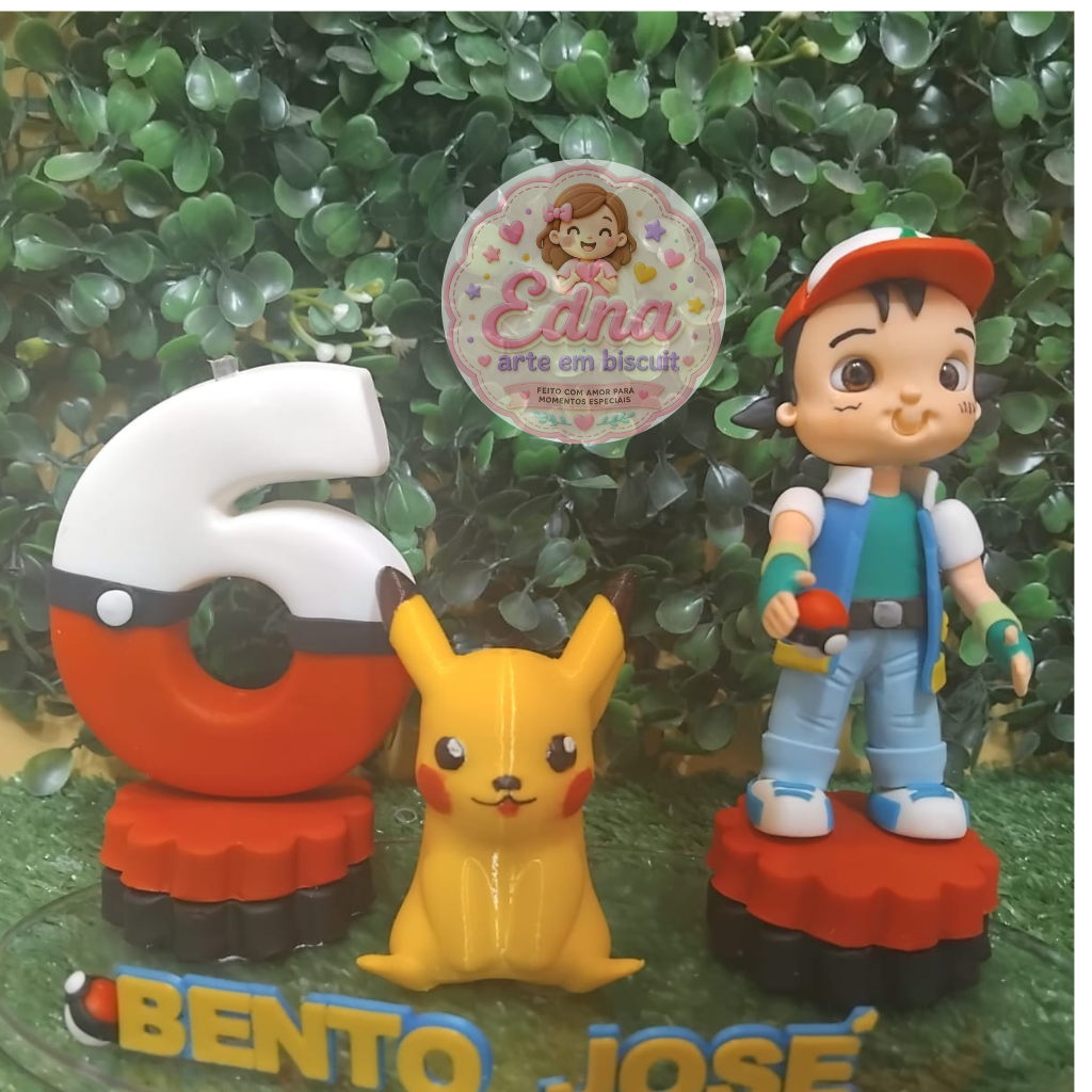 Topo de Bolo Personalizado - Pokémon