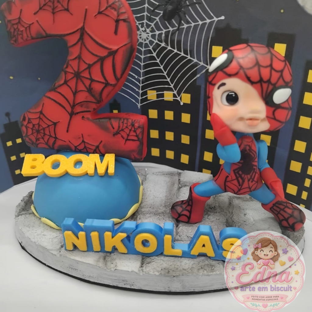 Topo de BOlo Personalizado - Homem Aranha