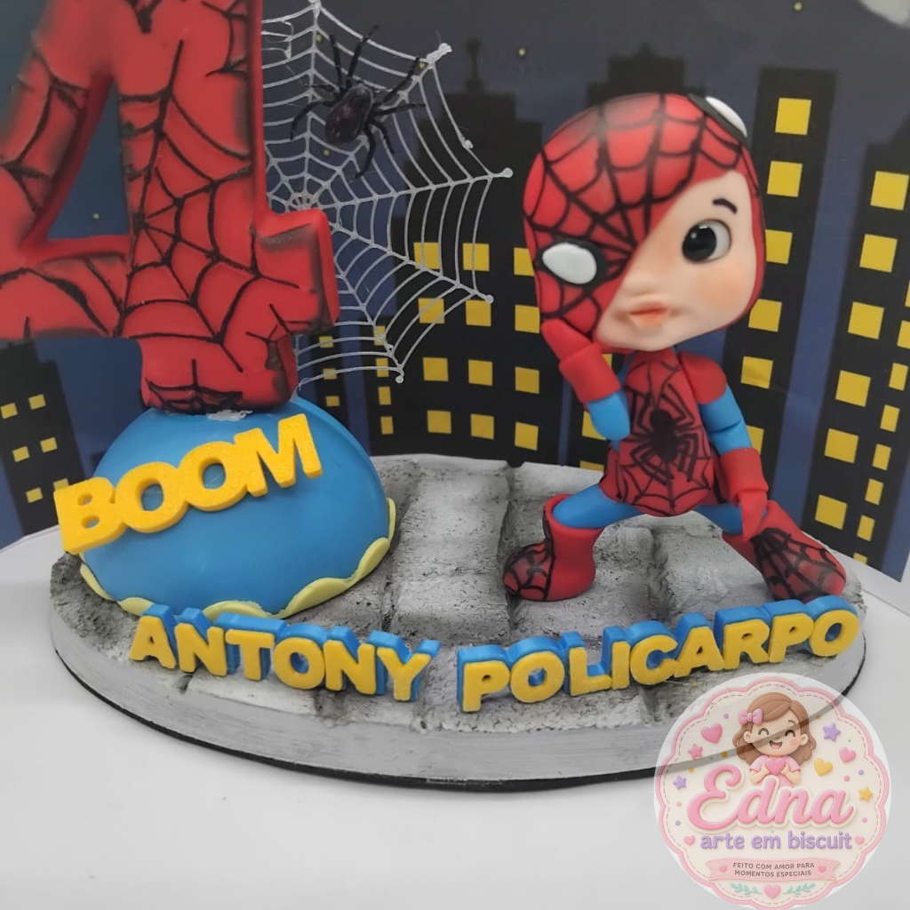 Topo de BOlo Personalizado - Homem Aranha