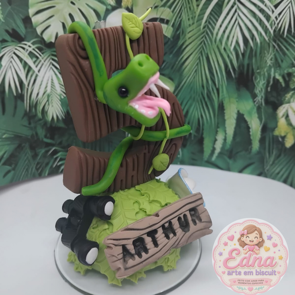 Vela de Aniversário Decorada - Tema Safari