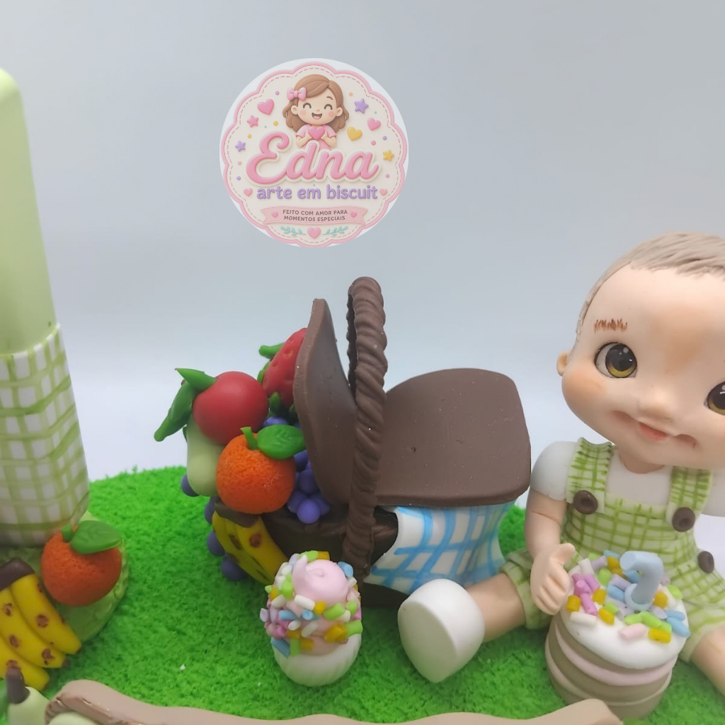 Topo de Bolo Personalizado - PICNIC
