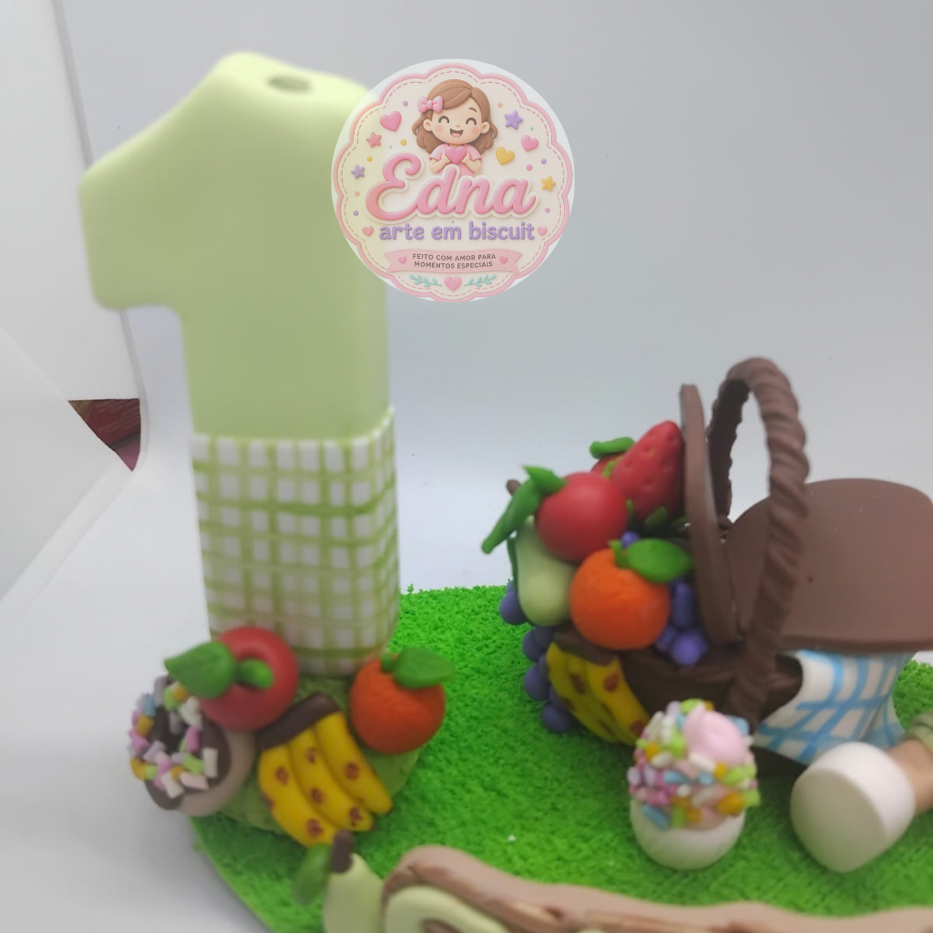 Topo de Bolo Personalizado - PICNIC