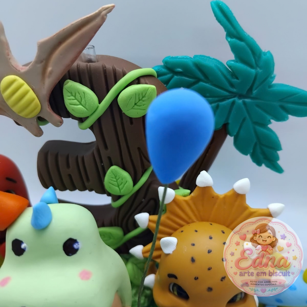 Topo de Bolo Personalizado - Dino Baby