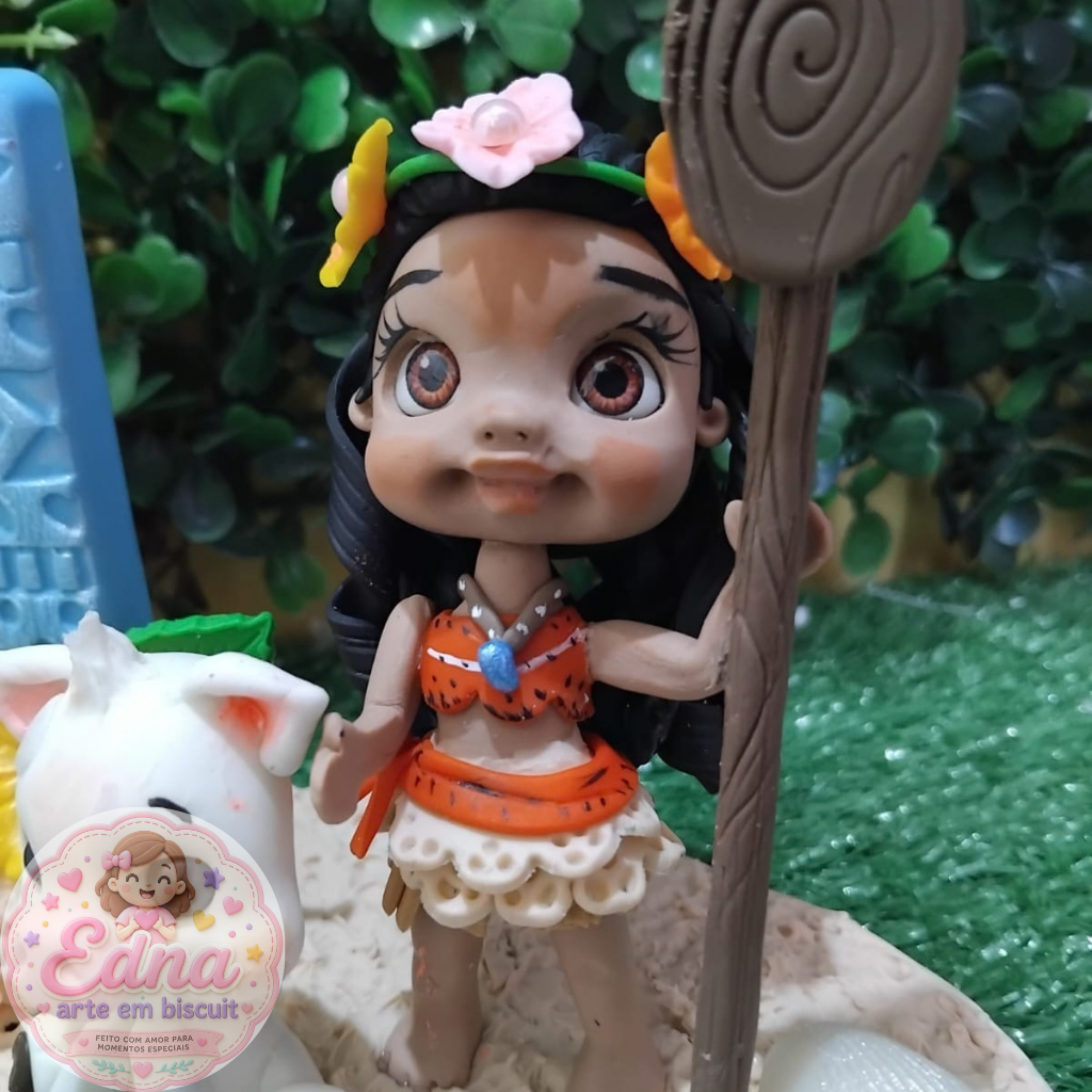 Topo de Bolo Personalizado - MOANA