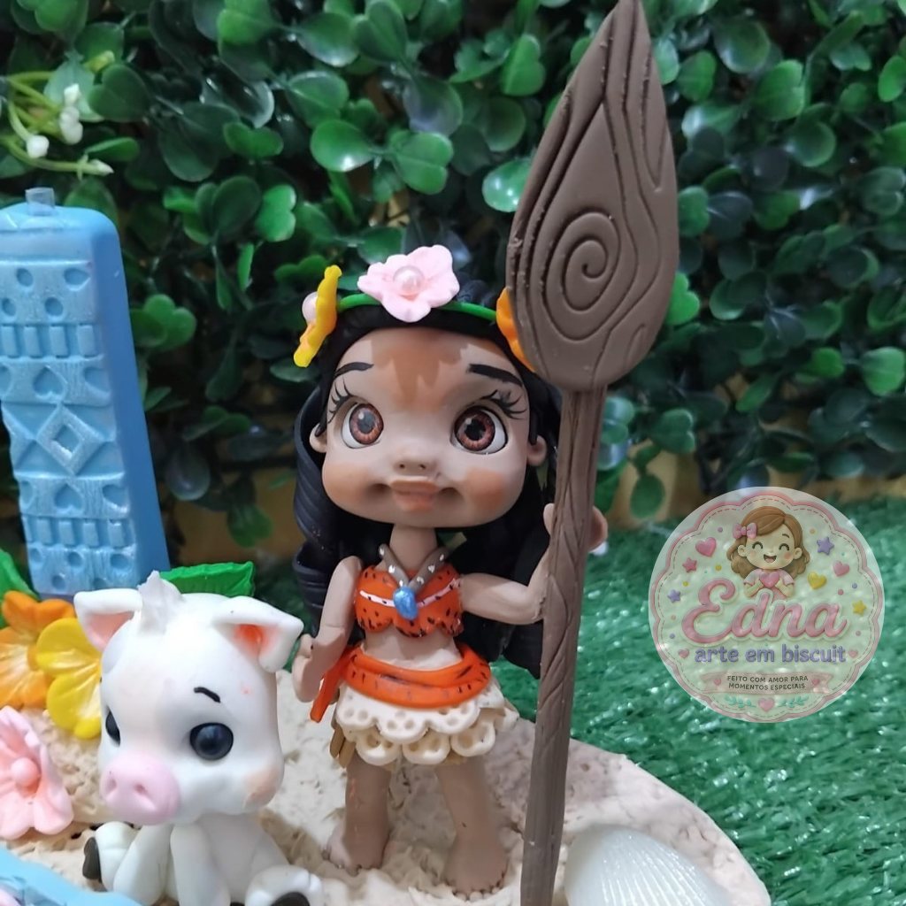 Topo de Bolo Personalizado - MOANA