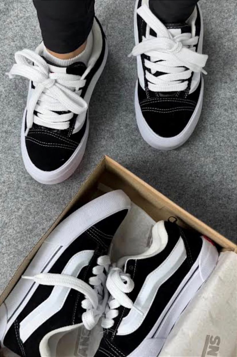 Tênis Vans knu Preto/Branco Premium