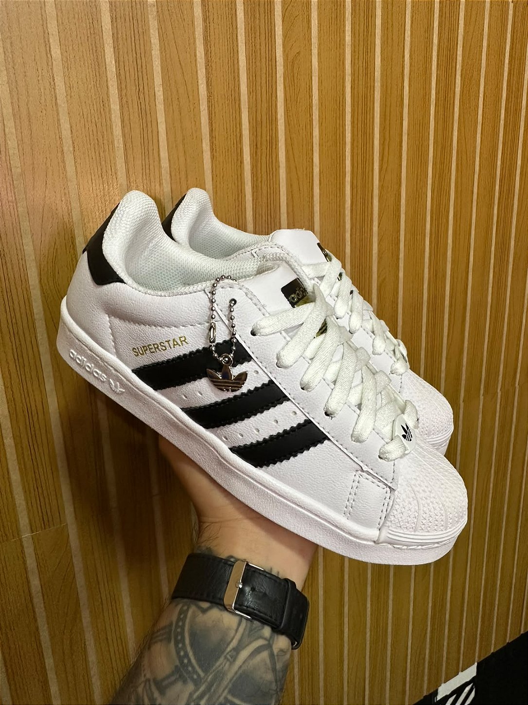Tênis Adidas Superstar Branco/Preto Premium