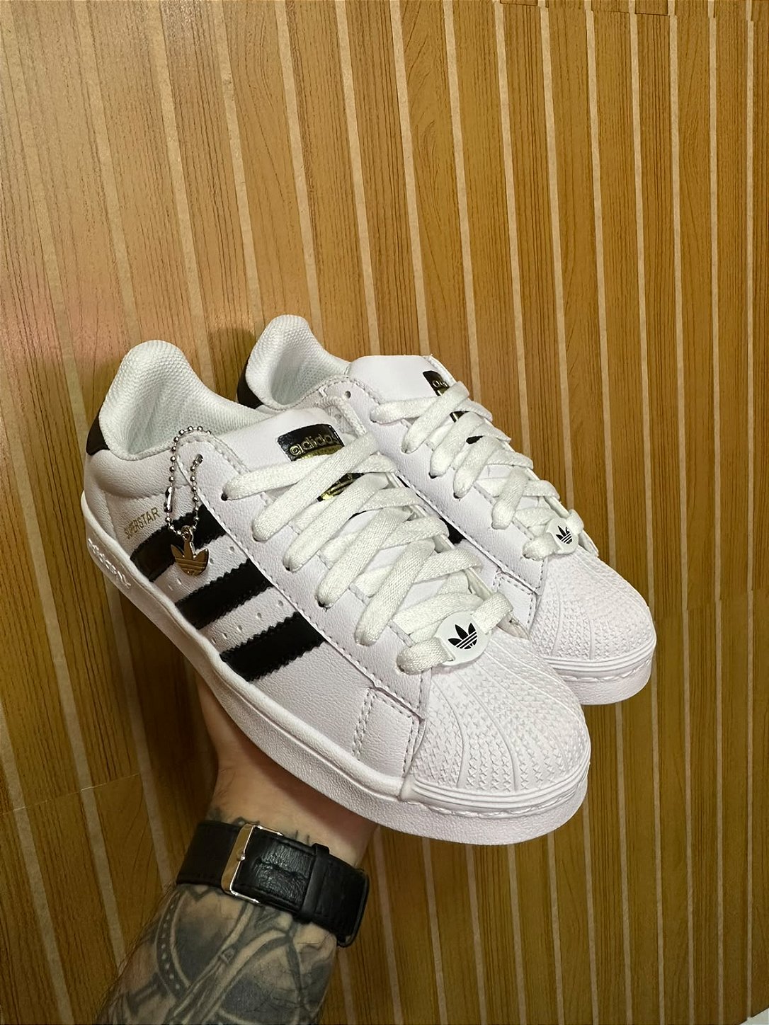 Tênis Adidas Superstar Branco/Preto Premium